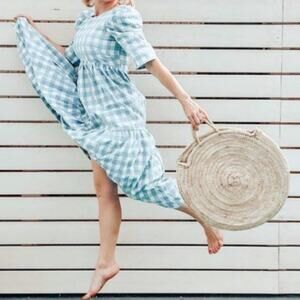 CHERUBINA Gingham Print Midi Dress xs